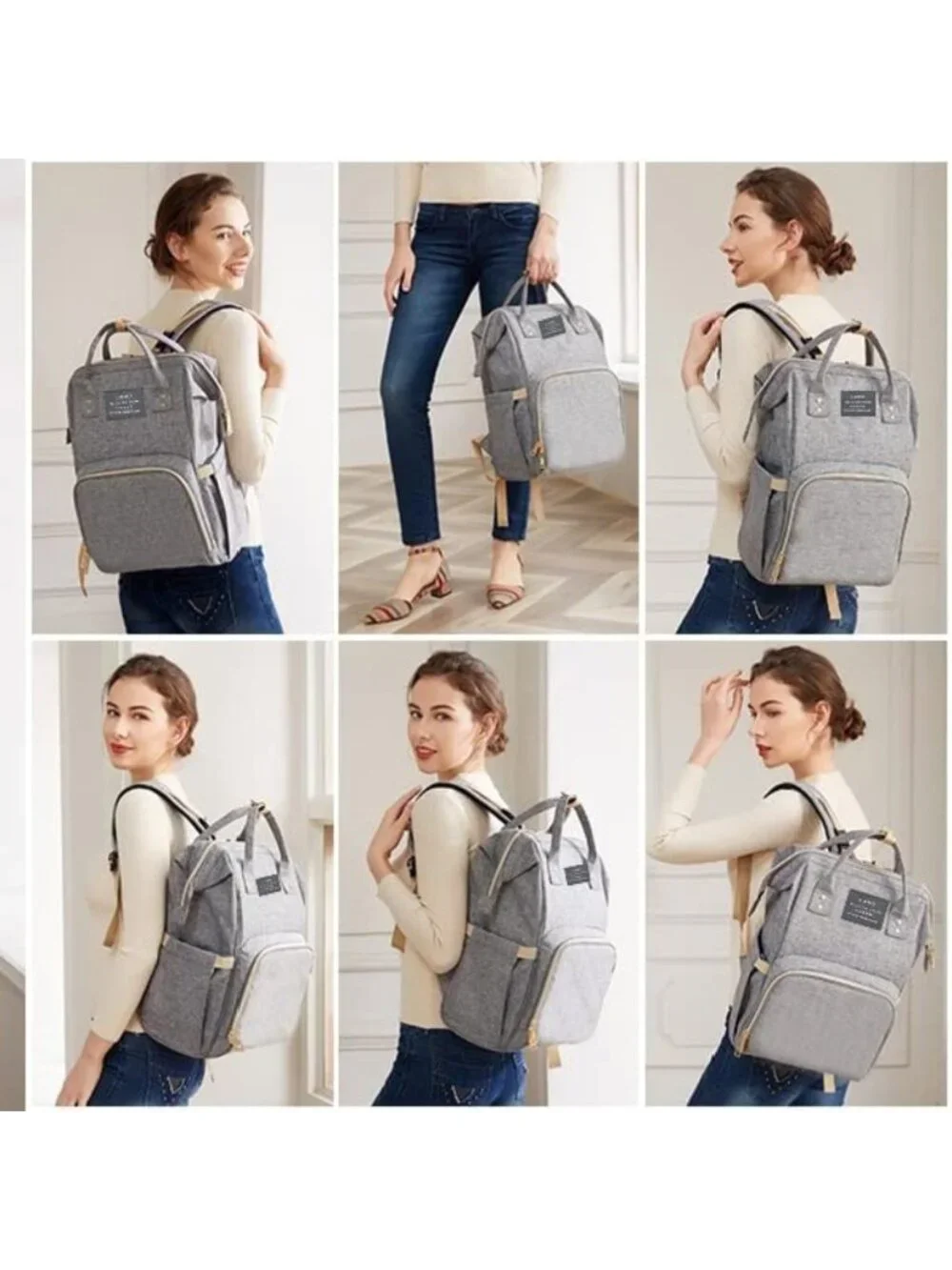 Stylish Waterproof Baby Diaper Backpack with Changing Station & USB Port - Large